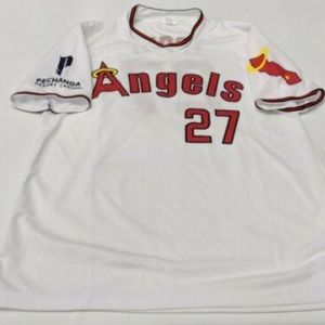 Mike Trout # 27 LA California Angels 80s Retro SGA MLB Jersey Men's Size XL New